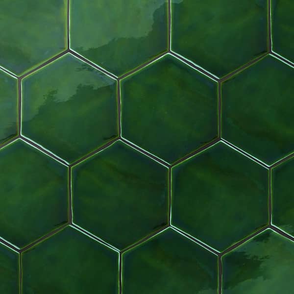 Merola Tile Viva Hex Antic Verde 5-7/8 in. x 6-3/4 in. Ceramic Wall Tile (9.24 sq. ft./Case)