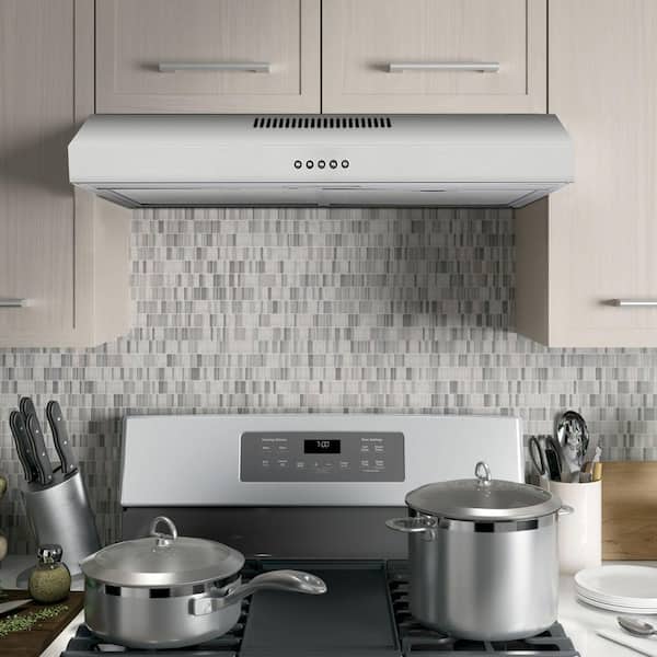 30 in. 230 CFM Ductless Under Cabinet Range Hood in Stainless Steel with Carbon Filter, Silver