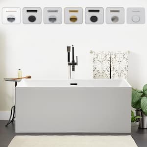 Talence 59 in. Acrylic Flatbottom Freestanding Bathtub in White/Matte Black