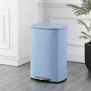 Connor Rectangular 13-Gal. Trash Can with Soft-Close Lid and FREE Mini Trash Can, Tide Pool Blue