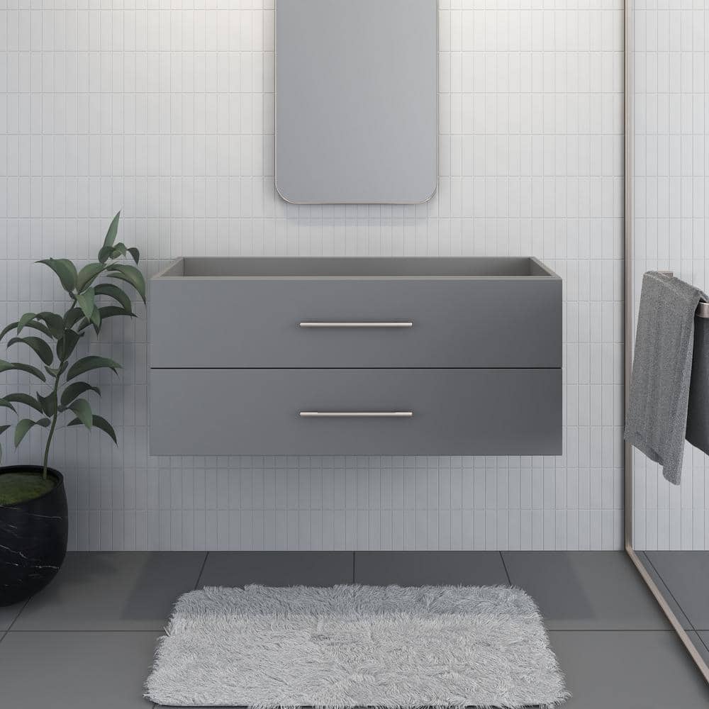 Napa 48 in. W x 20 in. D x 21 in. H Single Sink Bath Vanity Cabinet without Top in Gray, Wall Mounted price history on PriceWatchPro