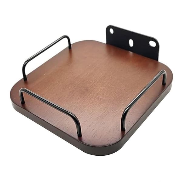 Universal Adjustable Real Wood Speaker Wall Mount Walnut 2 Pack Secure Shelf Holder for Small Speakers Decor