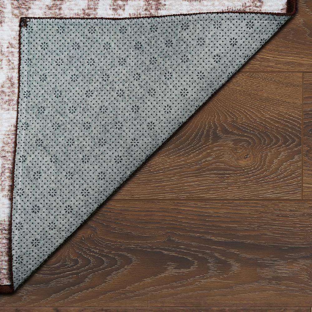 Easy-Care Gray Synthetic 10' Washable Flatweave Runner Rug