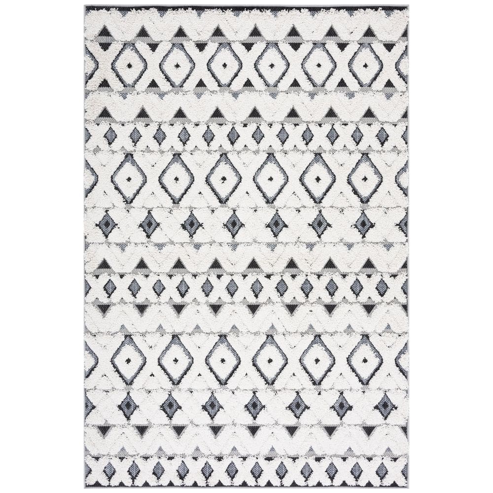 Cottage Ivory/Dark Gray 8 ft. x 10 ft. Diamond High-Low Indoor/Outdoor Area Rug price history on PriceWatchPro