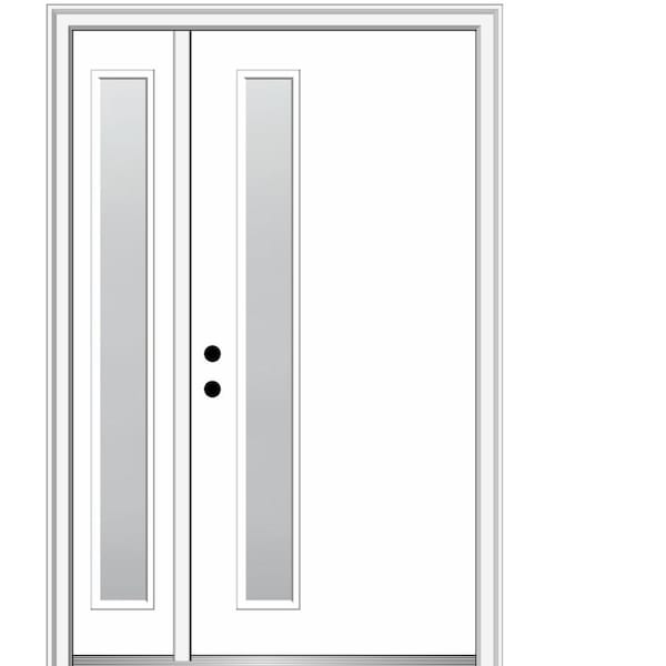 MMI DOOR Viola 48 in. x 80 in. Right-Hand Inswing 1-Lite Frosted Glass Primed Fiberglass Prehung Front Door on 6-9/16 in. Frame