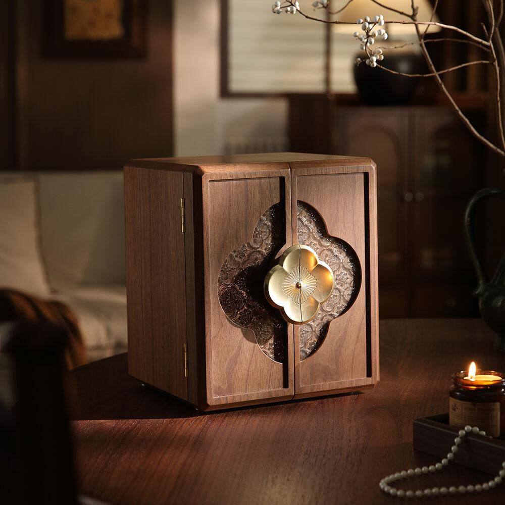 Modern Walnut Color MDF with Walnut Veneer Double Doors with Begonia Handle 5-Layer High Capacity Jewelry Box price history on PriceWatchPro