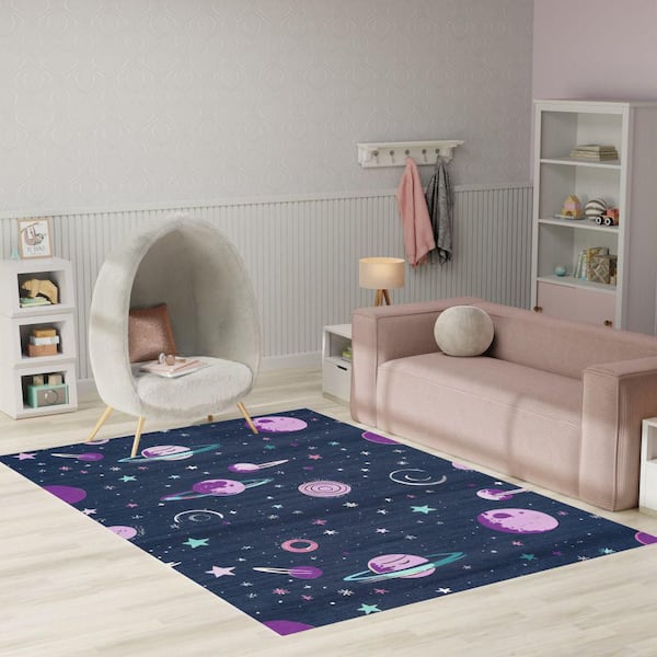 Imagination Black 7 ft. x 9 ft. Graphic Contemporary Area Rug