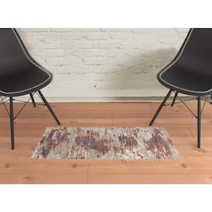 Beige 2 ft. x 3 ft. Abstract Power Loom Area Rug