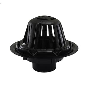11 in. O.D. ABS Roof Drain Fits Over 4 in. Schedule 40 DWV Pipe with Cast Iron Dome