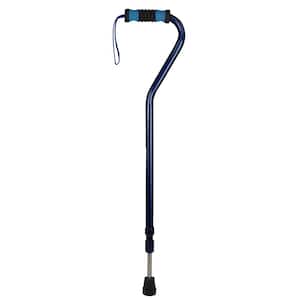 32 in. - 41 in. Adjustable Shock Absorbing Walking Cane in Blue and Black