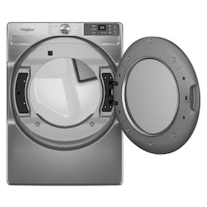 7.4 cu. ft. vented Front Load Electric Dryer in Radiant Silver with Wrinkle Shield Option