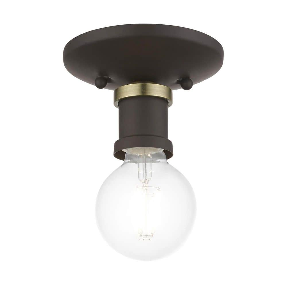 Lansdale Transitional 5" Flush Mount Light in Bronze/Antique Brass