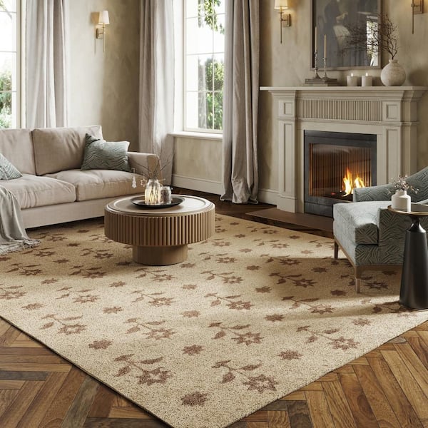 Ella Wool Area Sand 6 ft. x 9 ft. Indoor Area Rug