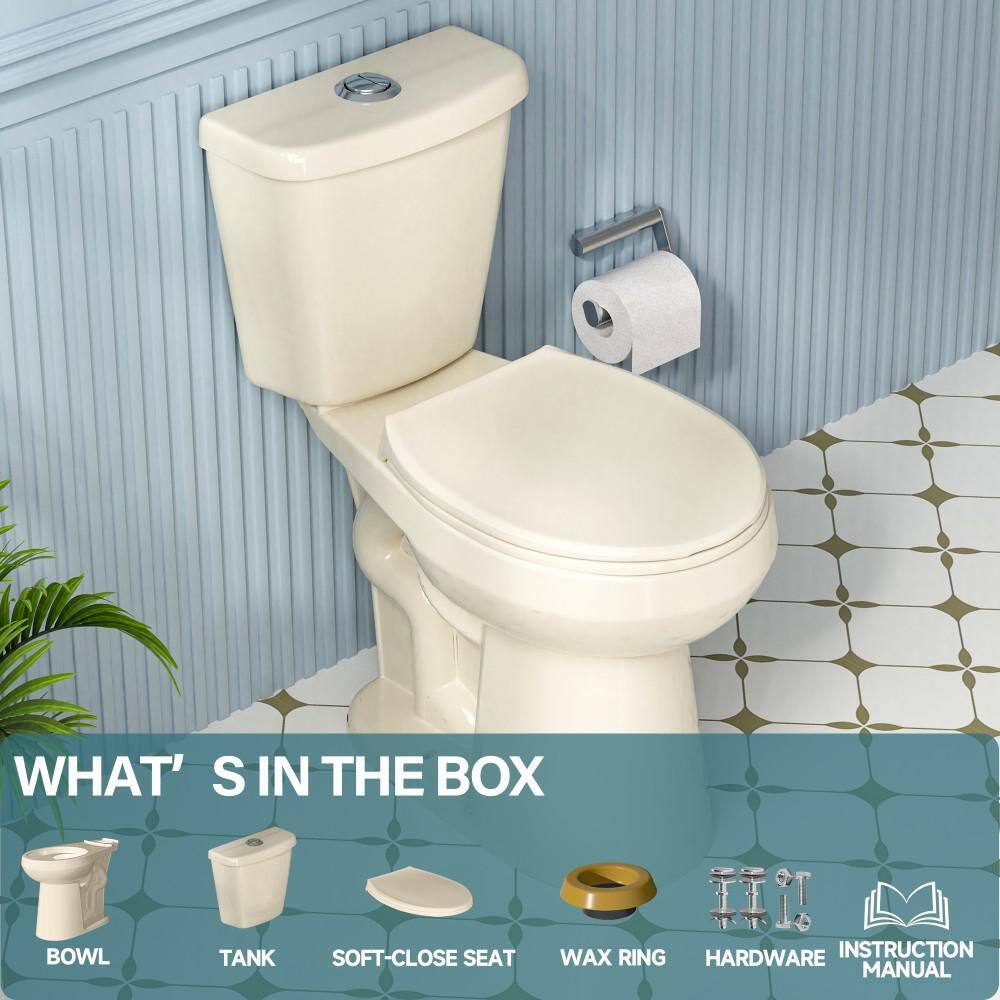19" White Vitreous China Dual Flush Round Two-Piece Toilet