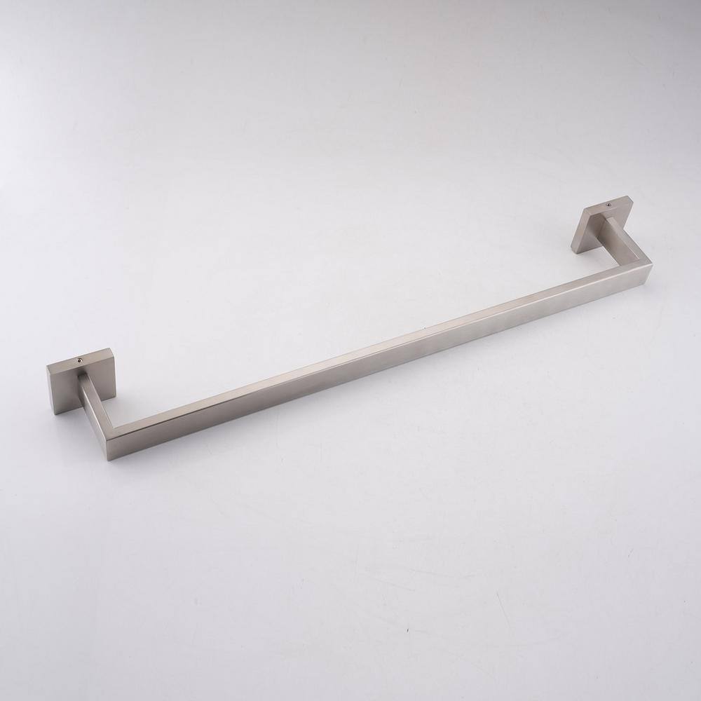 Brushed Nickel 4-Piece Bathroom Hardware Set with Towel Bar
