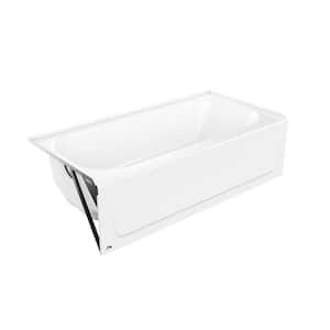 Mauicast 60 in. x 30 in. Rectangular Alcove Soaking Bathtub with Left Drain in White