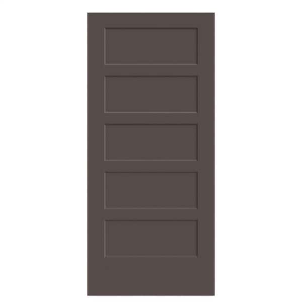 Masonite 36 in. x 80 in. 5-Panel Bayshore Single Bore Solid Core Willow Wood Molded Composite Interior Door Slab