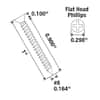 Viti Lamiera Testa Piana Phillips Acciaio Inox #8 X 1 Pollice &ndash; Confezione 25 Pezzi