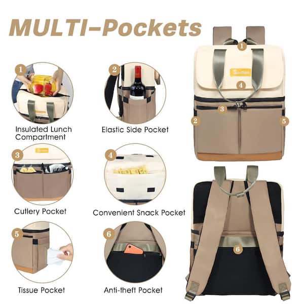 Angel Sar 26 qt. Waterproof Leak Proof Insulated Backpack