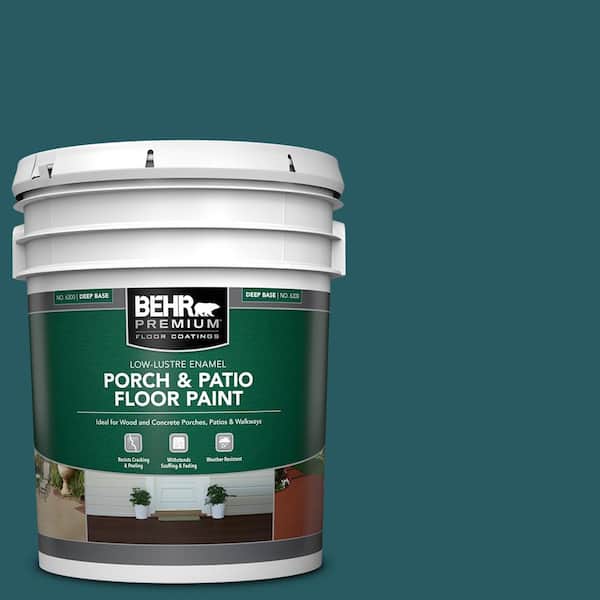 BEHR PREMIUM 5 gal. #PPF-56 Terrace Teal Low-Lustre Enamel Interior/Exterior Porch and Patio Floor Paint