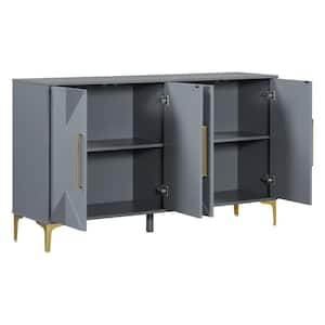 59.8 in. W x 15.7 in. D x 34.6 in. H Bathroom Gray Linen Cabinet