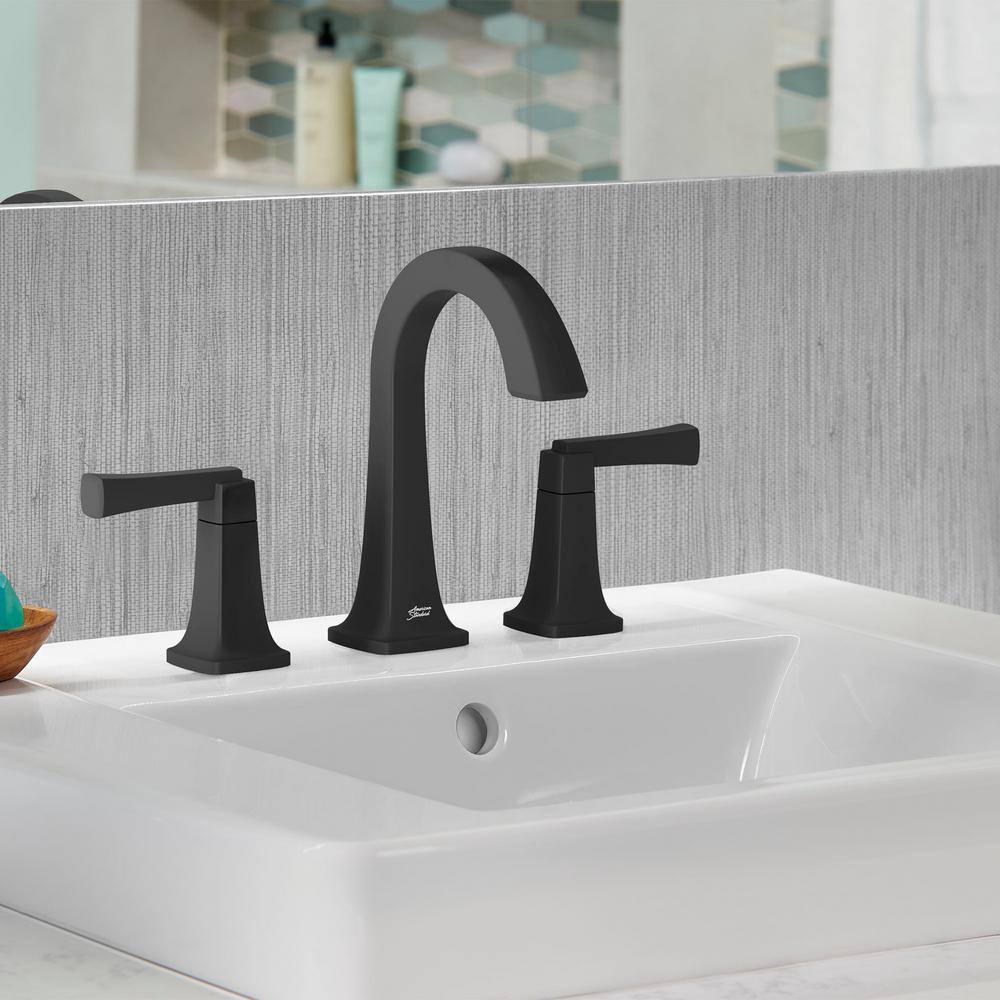 Matte Black Brass Widespread 2-Handle Bathroom Faucet