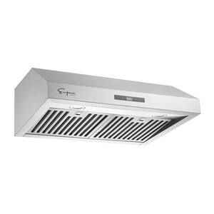 30 in. 400 CFM Ducted Kitchen Under Cabinet Range Hood Shell in Stainless Steel with Light