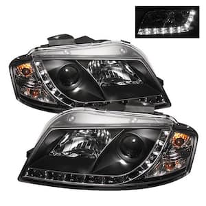Audi A3 06-08 Projector Headlights - Halogen Model Only ( Not Compatible With Xenon/HID Model ) - DRL - Black