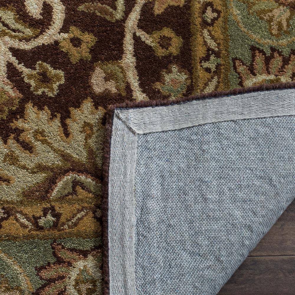 Heirloom Chocolate and Blue Hand-Tufted Wool Area Rug, 4' x 6'
