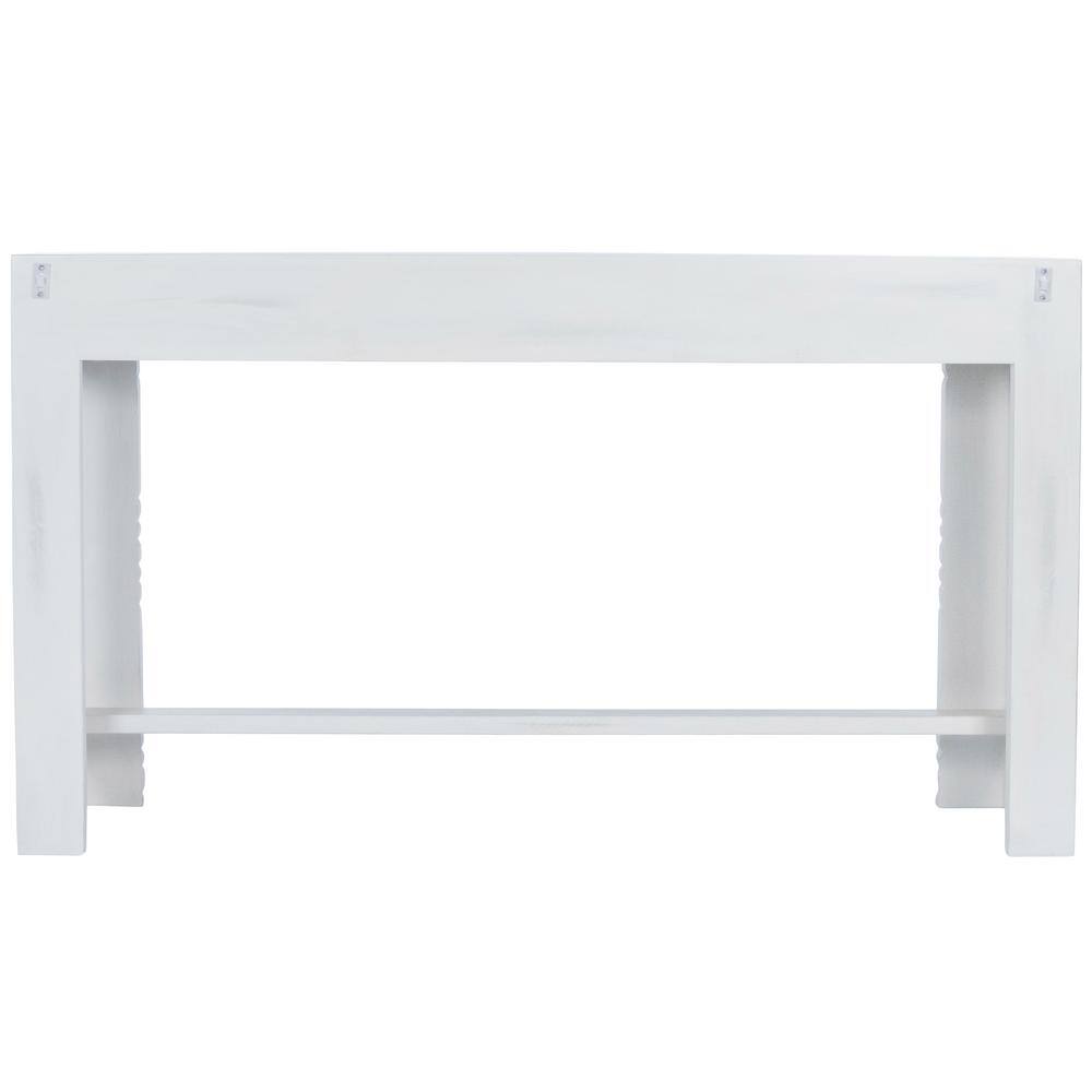 Light Mango Wood Carved Entryway Console Table with Storage