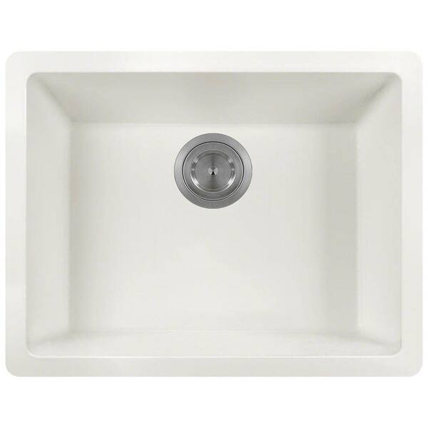 Polaris Sinks Undermount Granite 22 in. Single Bowl Kitchen Sink in White