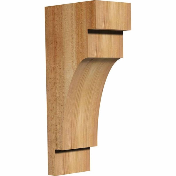 Ekena Millwork 4 in. x 6 in. x 14 in. Western Red Cedar Mediterranean Rough Sawn Corbel