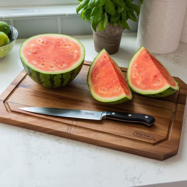 Viking Acacia Wood Rectangular 18 x 12 in. Carving Board with