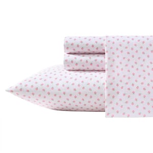 Sweet Lady Bugs 4-Piece Pink/Green Microfiber Full Sheet Set