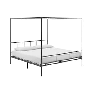 Marion Gunmetal Gray King Size Canopy Bed