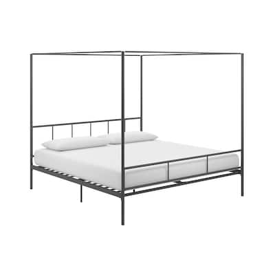 Marion Gunmetal Gray King Size Canopy Bed