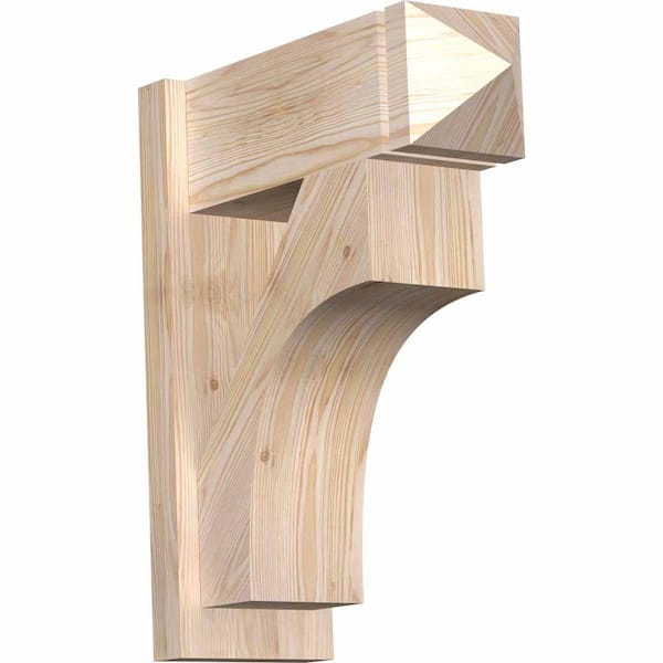 Ekena Millwork 8 in. x 24 in. x 20 in. Douglas Fir Westlake Arts and Crafts Smooth Outlooker