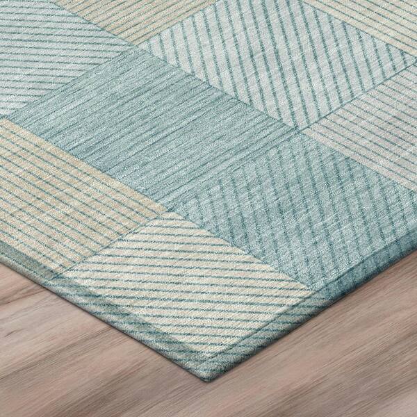 Chantille Machine Washable Indoor/Outdoor Abstract ACN3154 Teal 2 ft. x 3 ft. Accent Rug