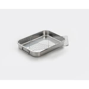 12.5 in. Stainless Steel Lasagna and Roasting Pan w/Rack (2 Piece)