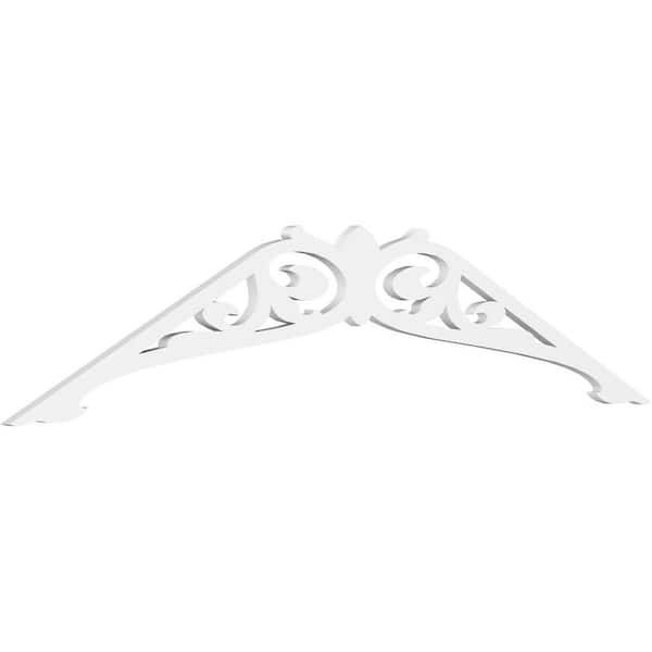 Ekena Millwork 1 in. x 72 in. x 18 in. (6/12) Pitch Carrillo Gable Pediment Architectural Grade PVC Moulding