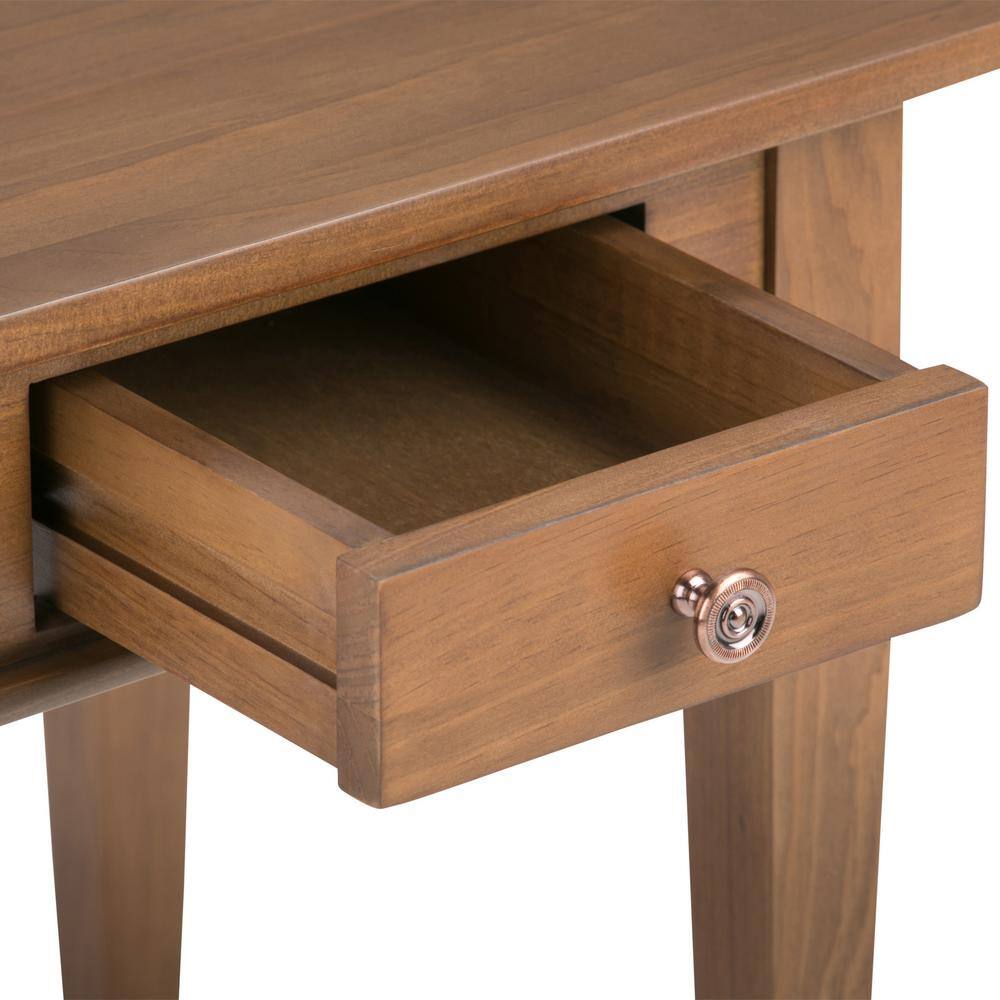 Carlton Medium Saddle Brown Solid Wood End Table with Storage