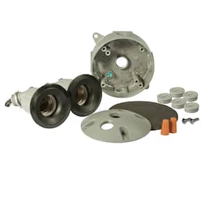 N3R Gray Round Light Weatherpoof Kit includes with Box, Cover and 2 Lampholders with External Gasket
