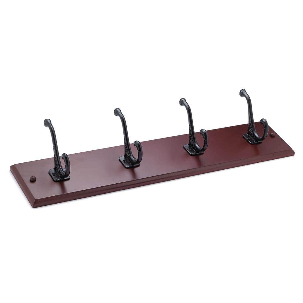 27 Beech Hook Rail with 6 Oil Rubbed Bronze Hooks - Hook Rails - High &  Mighty