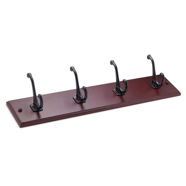 Richelieu Hardware 24 in. (610 mm) Cherry and Matte Black Classic Hook Rack