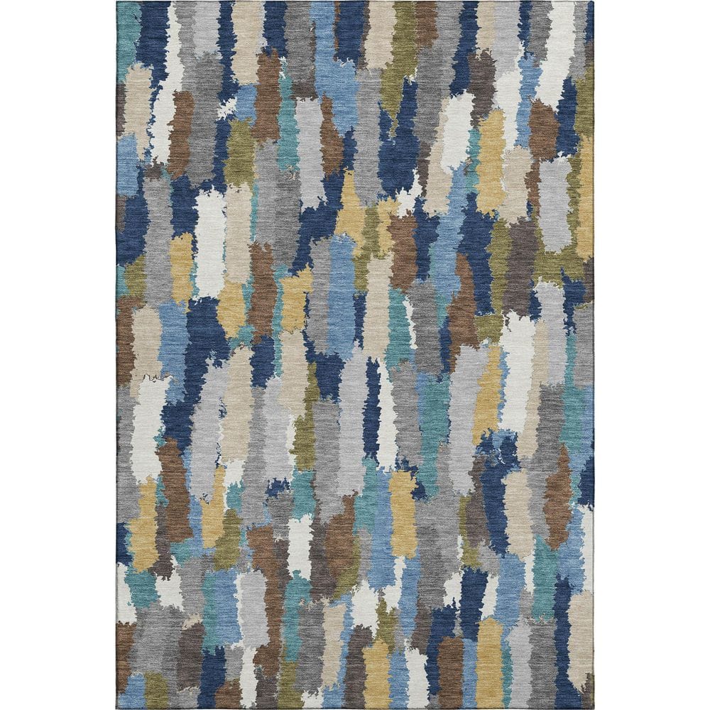 Mayfield Premium Machine Washable Abstract AMF2437 Navy 3 ft. x 5 ft. Area Rug price history on PriceWatchPro