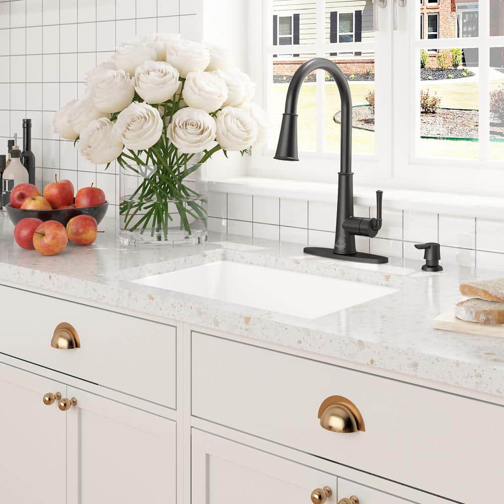 Glossy White 27" Fireclay Single Bowl Drop-In Kitchen Sink