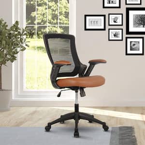 Brown Mid-Back Mesh Executive Chair with Height Adjustable Arms