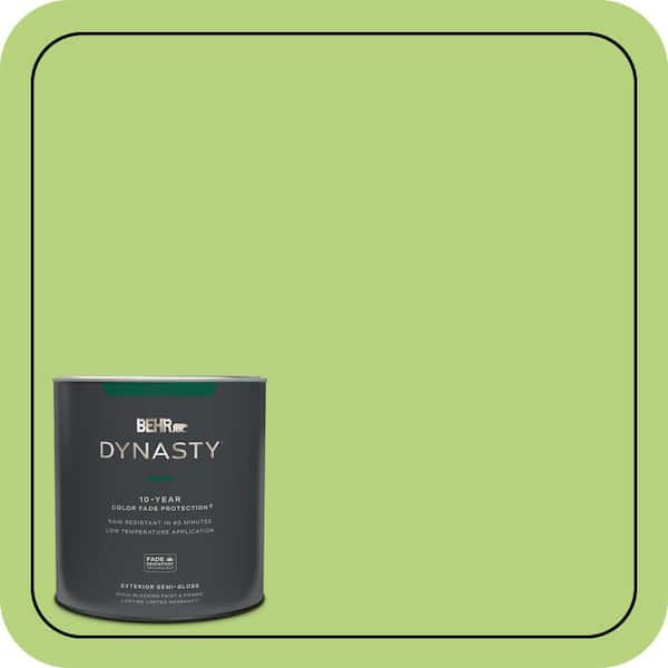 BEHR DYNASTY 1 qt. #420B-4 Tart Apple Semi-Gloss Enamel Exterior Stain-Blocking Paint & Primer