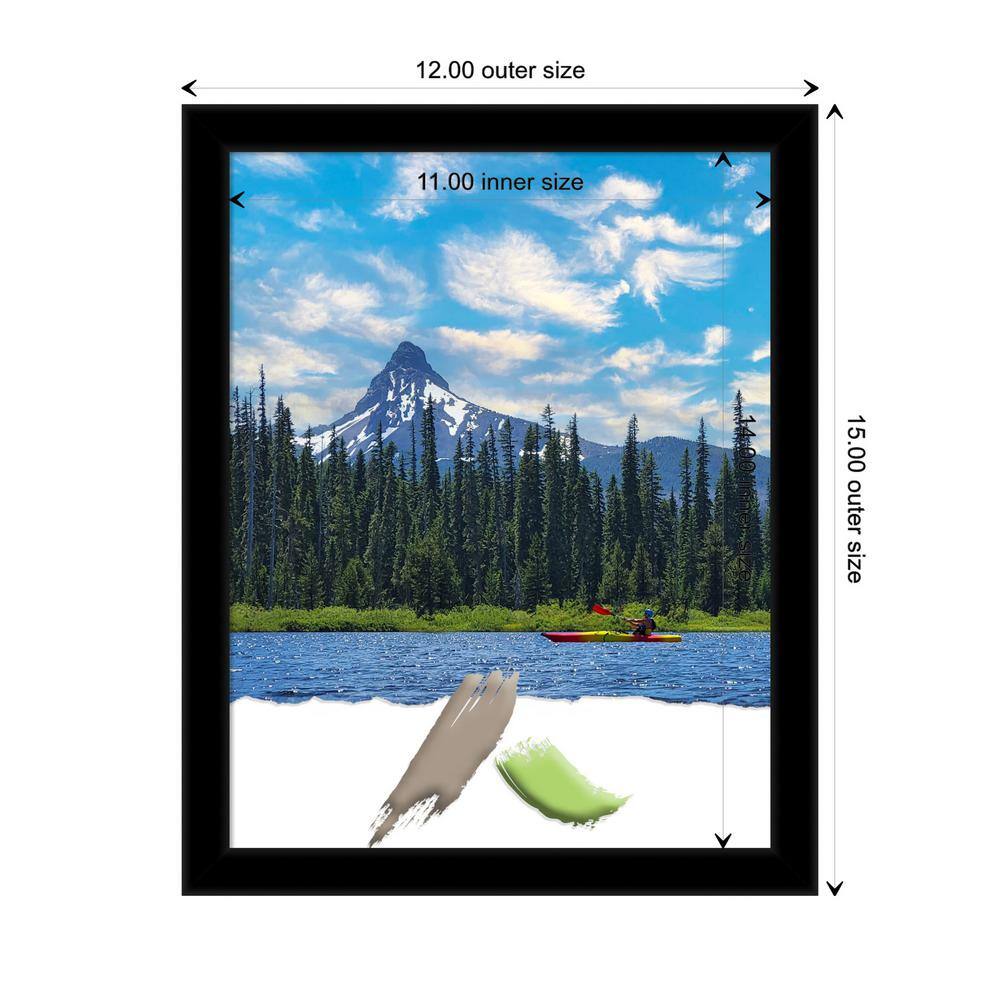 Jet Black Matte Polystyrene 15" x 12" Hanging Picture Frame