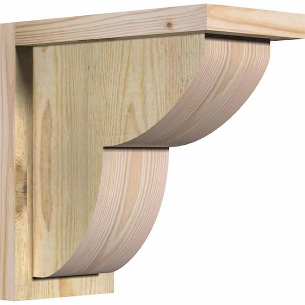 Ekena Millwork 6 in. x 12 in. x 12 in. Douglas Fir Crestline Rough Sawn Corbel with Backplate